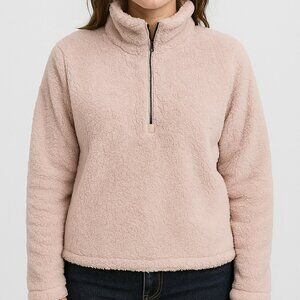 DYI Women's Tranquil 1/2 Zip Fuzzy Fleece Sweater Dusty Lavender Size XS